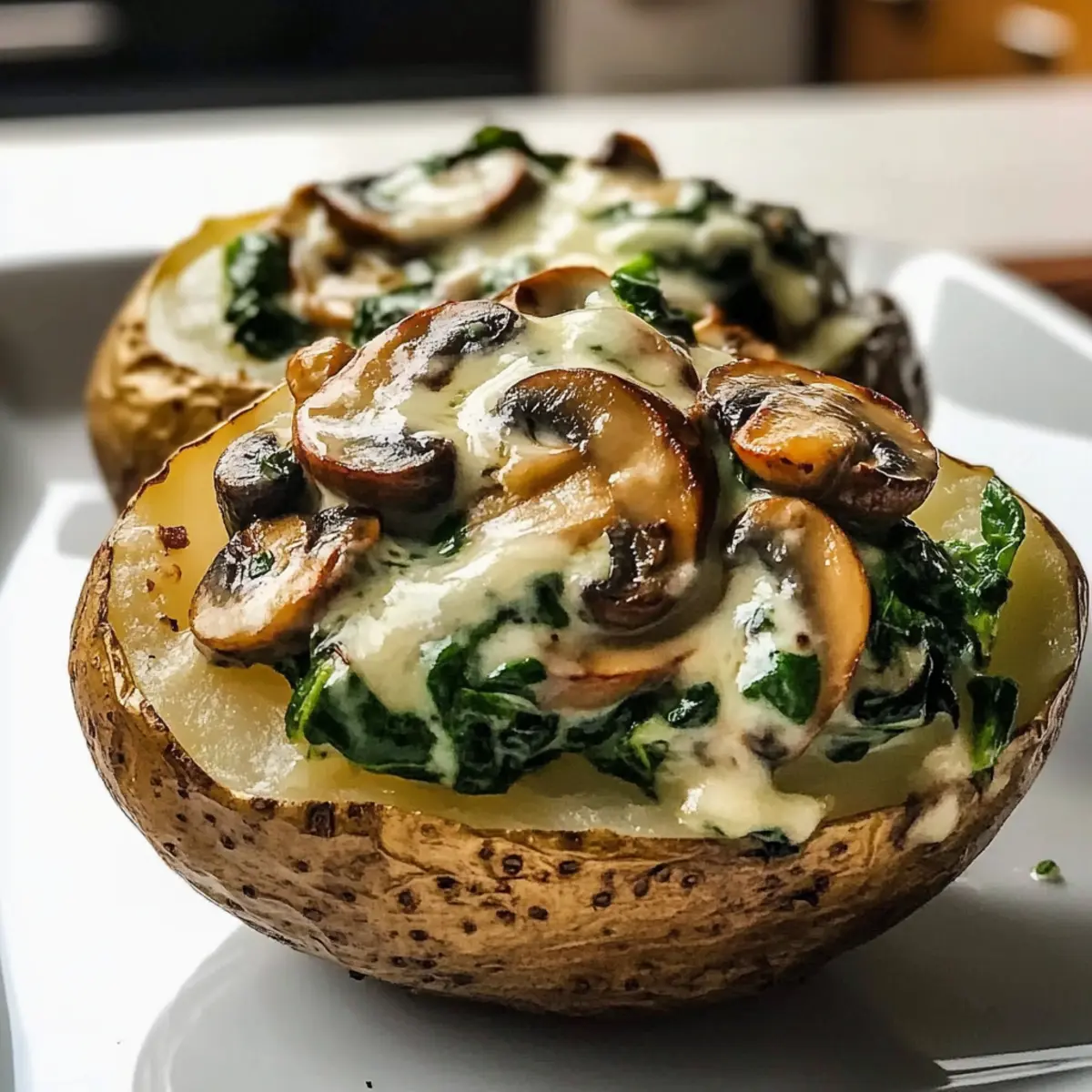 Ofenkartoffeln mit Pilz-Spinat