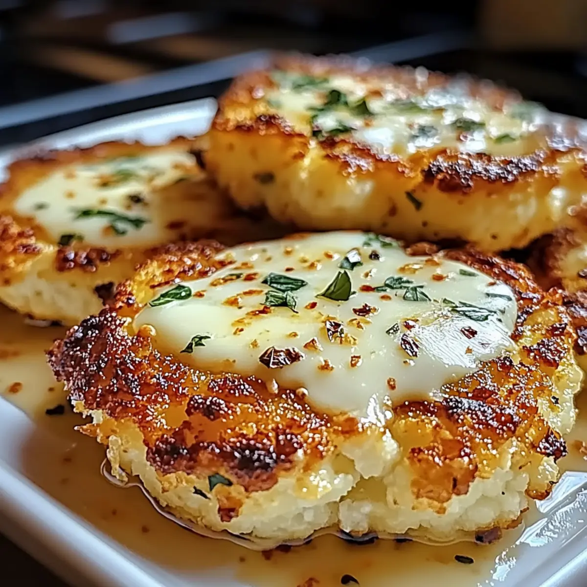 gebackene Blumenkohlsteaks mit Mozzarella