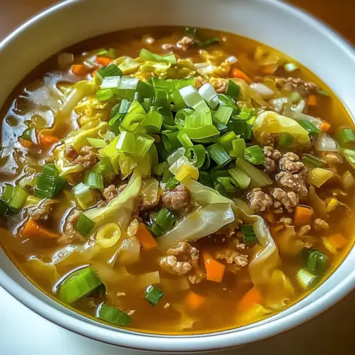 Eintopf-Ei-Rollen-Suppe mit Frühlingszwiebeln und Ingwer