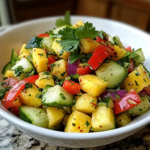 Ananassalat mit Gurke