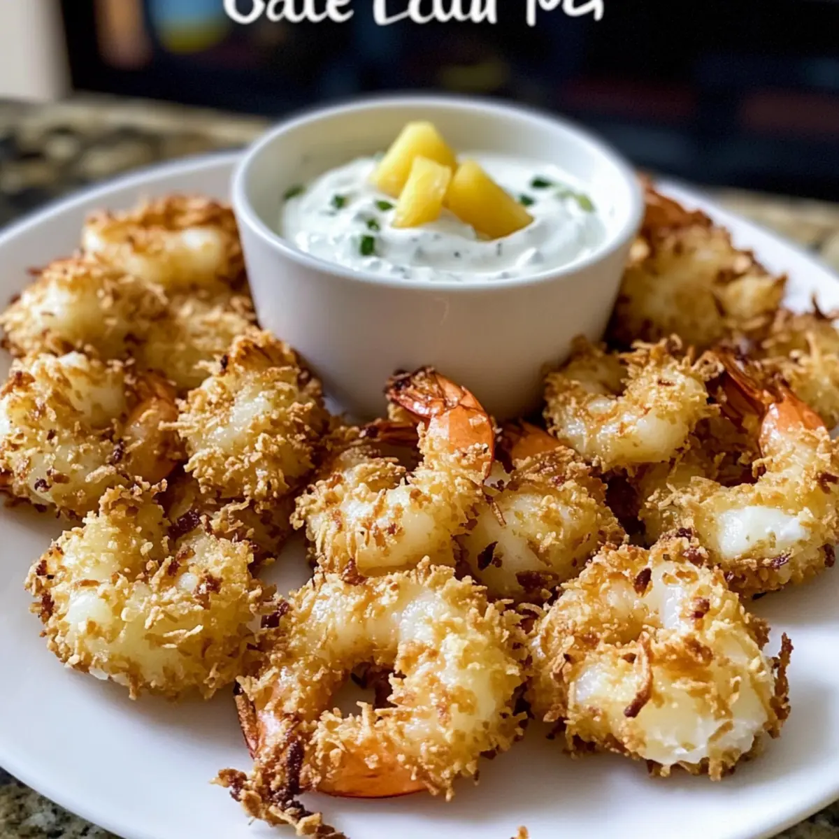 Gebackene Kokosnussgarnele mit tropischer Dipsauce