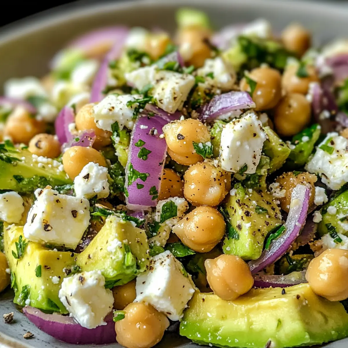 Kichererbsen Feta Avocado Salat