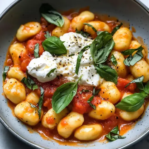 Cremige Tomaten-Gnocchi mit Burrata