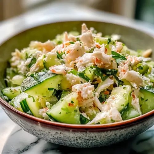 Gurkensalat mit Krabbenfleisch-Delight