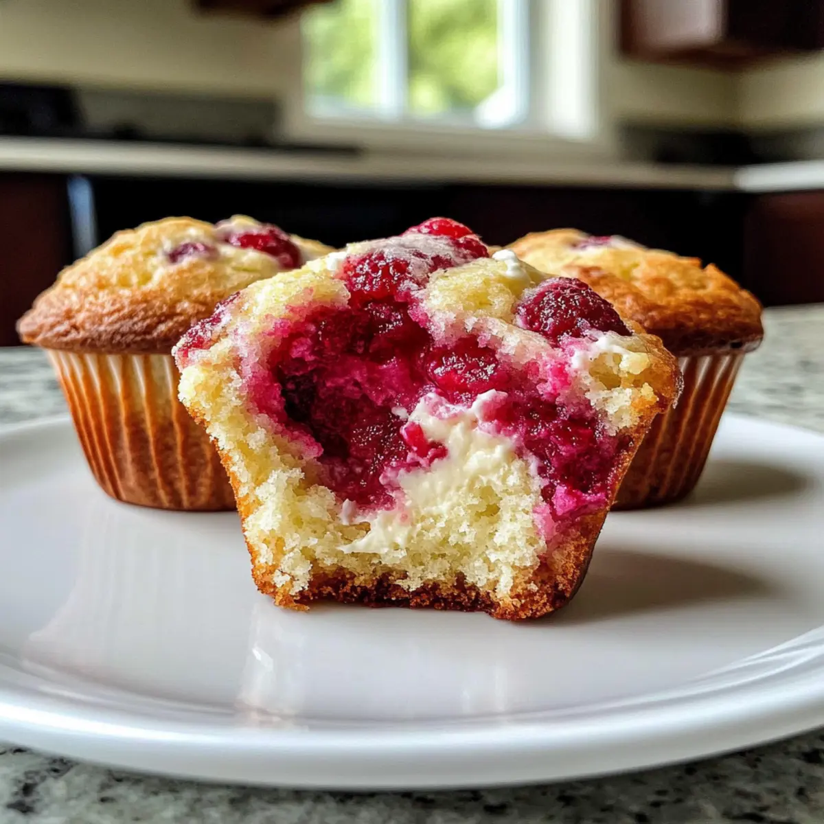 Göttliche Himbeeren und Frischkäse-Muffins