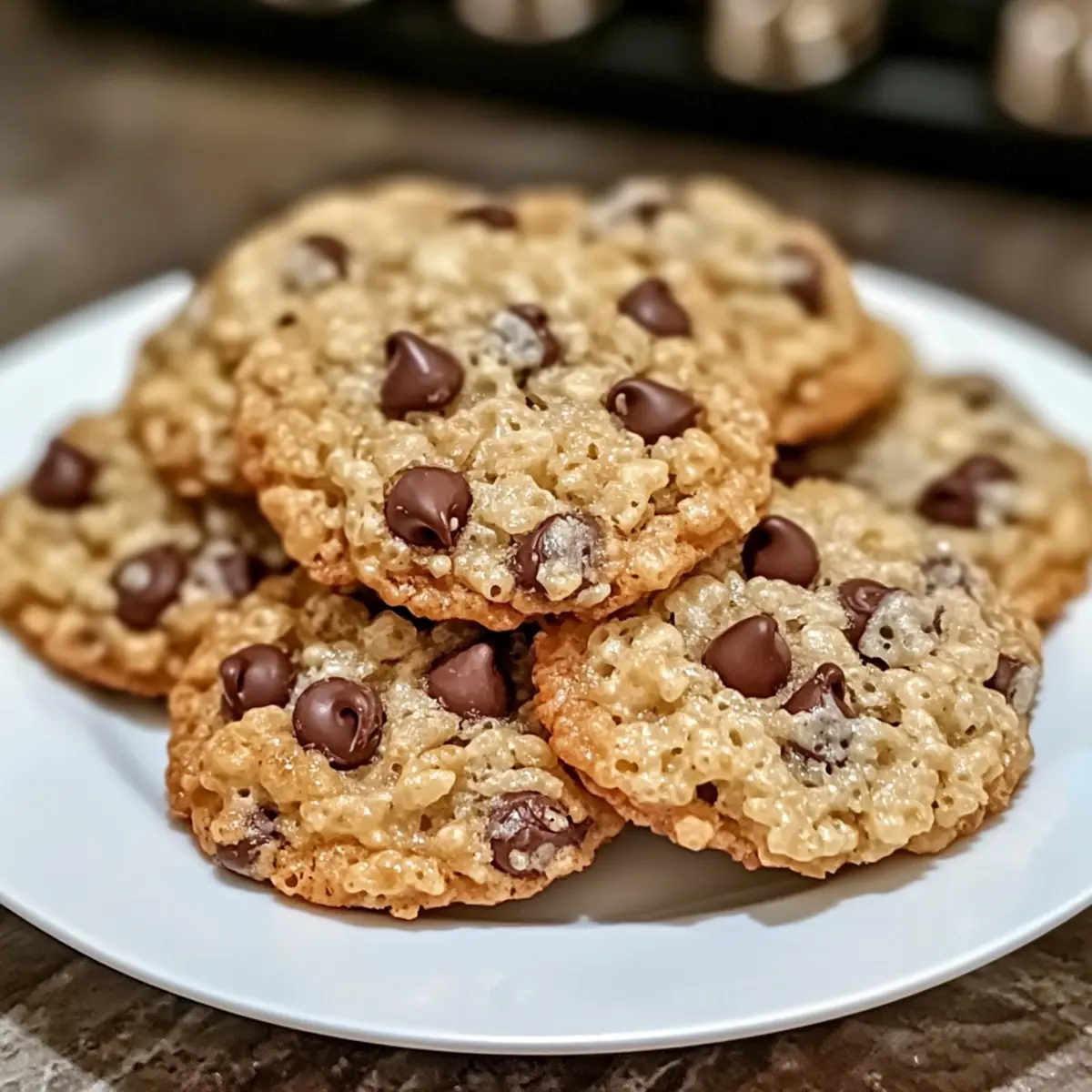 Rezept für Rice Krispie Schokoladenkekse Zutaten: - 2 Tassen Rice Krispies - 1 Tasse Mehl - 1/2 Tasse Zucker - 1/2 Tasse brauner Zucker - 1/2 Tasse Butter - 1 Ei - 1 Teelöffel Vanilleextrakt - 1/2 Teelöffel Backpulver - 1/2 Teelöffel Salz - 1 Tasse Schokoladenstückchen Anleitung: 1. Ofen auf 180 Grad Celsius vorheizen. 2. Butter, Zucker und braunen Zucker in einer Schüssel cremig rühren. 3. Ei und Vanilleextrakt hinzufügen und gut vermischen. 4. Mehl, Backpulver und Salz in einer separaten Schüssel vermengen. 5. Trockene Zutaten nach und nach zur Butter-Zucker-Mischung hinzufügen. 6. Rice Krispies und Schokoladenstückchen unterheben. 7. Teig auf ein Backblech löffeln. 8. 10-12 Minuten backen, bis sie goldbraun sind. 9. Aus dem Ofen nehmen und abkühlen lassen.