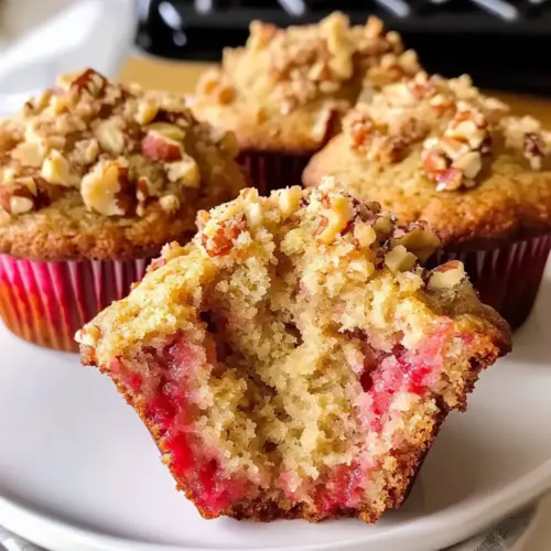 Einfache Erdbeer-Rhabarber-Muffins