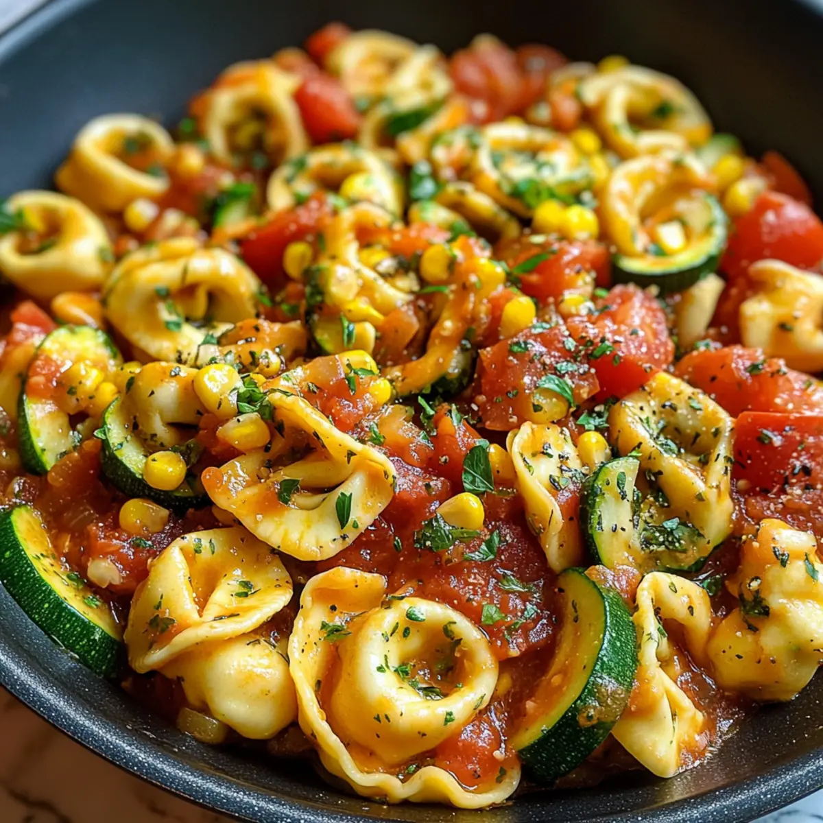 Käse-Tortellini mit Sommergemüse