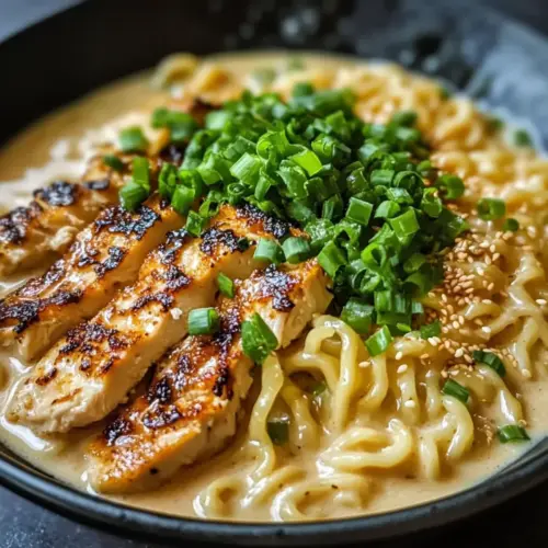 Cremige Knoblauch-Hühnchen-Ramen