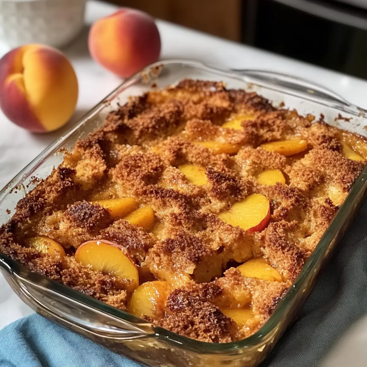 Pfirsich-Cobbler- französischer Toast