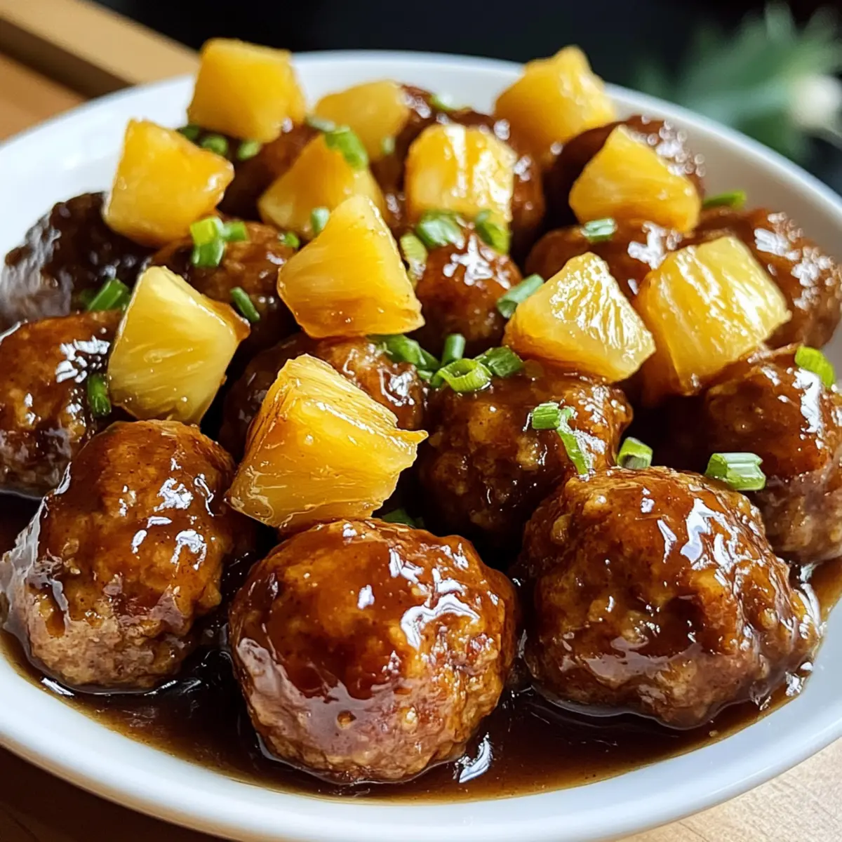 Ananas Brauner Zucker Fleischbällchen Bissen