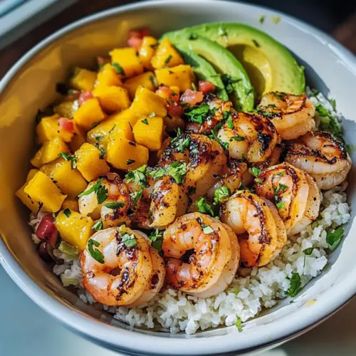 Garnelen- und Avocado-Schalen mit Mango-Salsa