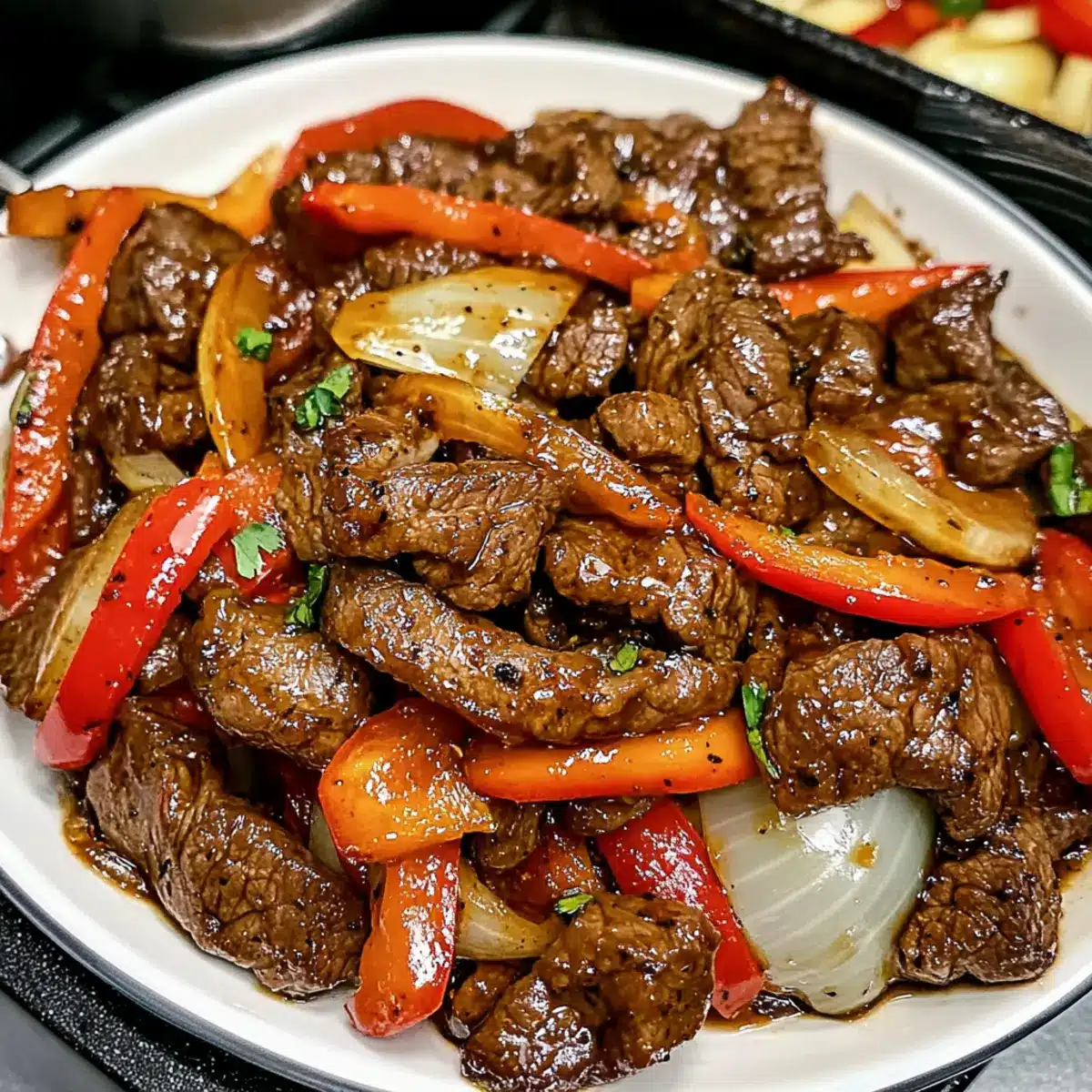 Schwarzer Pfeffer Rindfleisch Pfannengericht