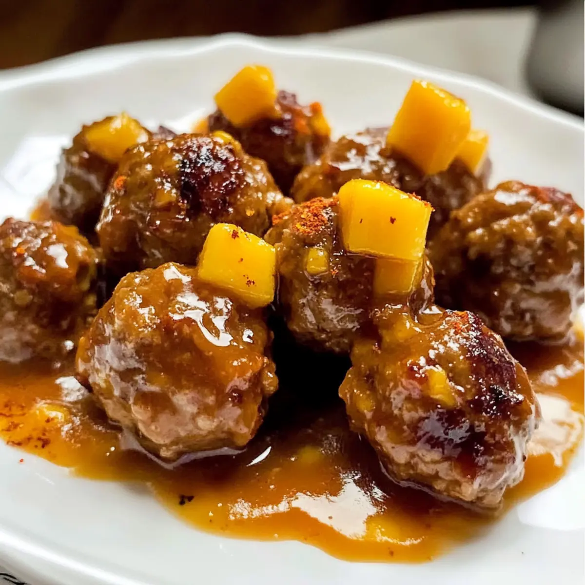 Karibische Mango-Sauce Fleischbällchen