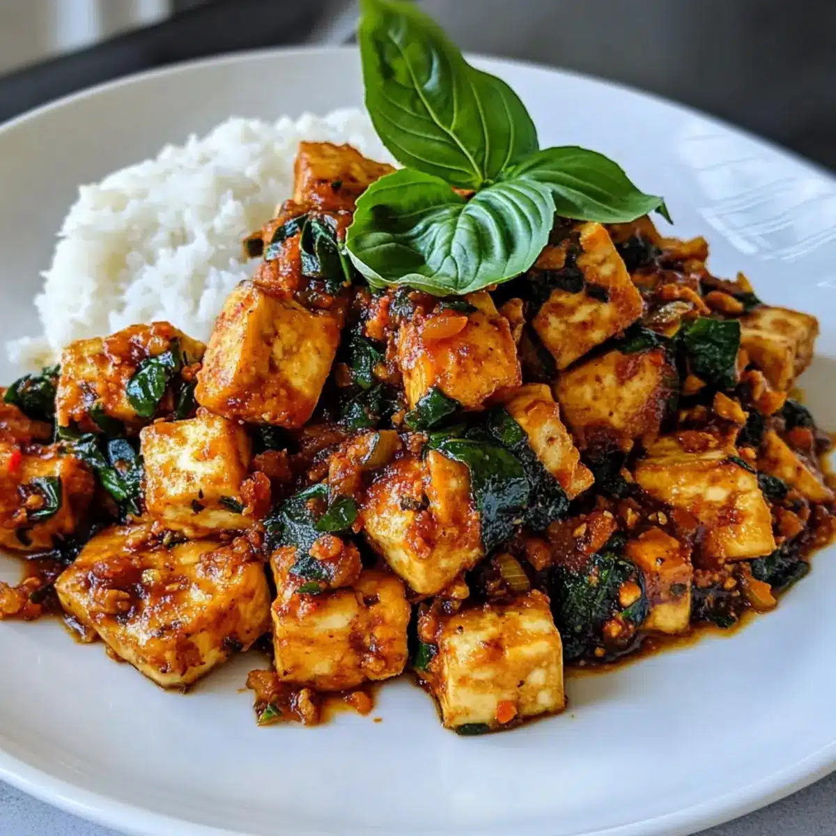 Thai-Basilikum-Tofu